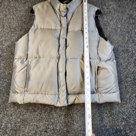 Vintage GAP Down Puffer Vest Mens Large Silver Gray 90s Bubble Vest 1999 - Picture 3 of 6